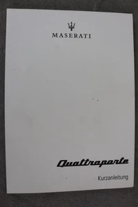 MASERATI Quattroporte Kurzanleitung "Juli 2017" Handbuch mit 104 Seiten Deutsch - Bild 1 von 1