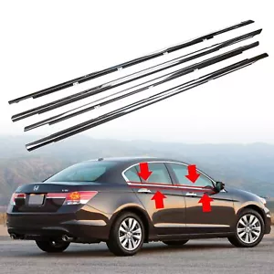 4 PACK Car Outer Door Window Moulding Trim Seal Belt For Honda Accord 2008-2012 - Picture 1 of 6