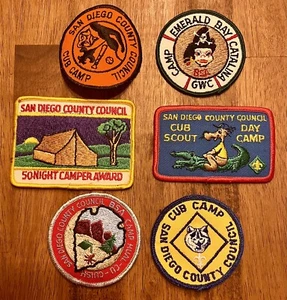 Vintage Mixed Lot Of 1980s BSA Boy Scout Camp Patches 50 Night Camper California - Picture 1 of 2