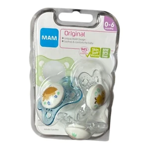 MAM 3 Pack Variety Design Pacifiers 0-6 Months Porcupine & Chick & Carrot *New - Picture 1 of 5