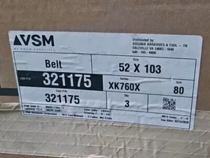 (3) 321175 VSM XK760X 52 x 103" 80 Grit Ceramic Sanding Belts NIB! - Picture 1 of 1