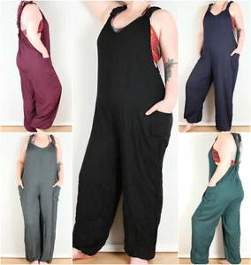 Haremslatzhose Hippie Bohemian Baggy Uni Jumpsuit - Brandneu von Bare Canvas - Bild 1 von 44