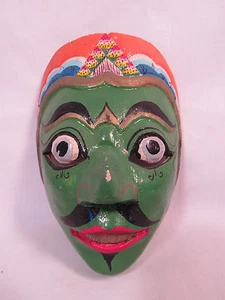 Vintage Javanese Java Island Hand Carved & Painted Wood Mask Indonesia C - Picture 1 of 6