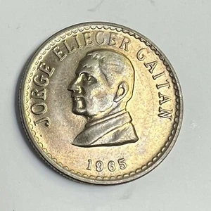1965 Colombia 50 Centavos, Jorge E. Gaitan, KM#225, 600k Mintage, UNC - Picture 1 of 2