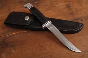 Buck 105 Pathfinder Vintage Fixed Blade Hunting Knife Leather Sheath USA - Picture 1 of 10