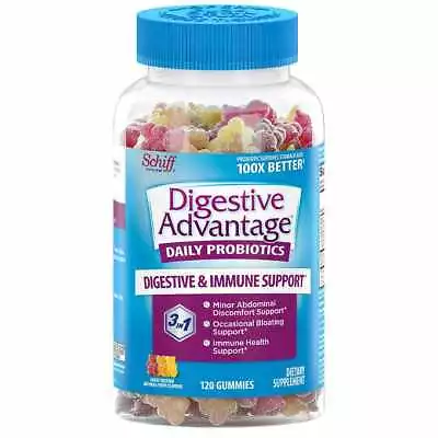 SCHIFF Immune Digestive Advantage Probiotic BC30 Bacillus Coagulans 120 Gummies - Image 1 of 4