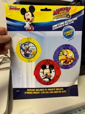 Disney Jr Mickey Roadster Racers 3-Pc Honeycomb Decoration Kit Party Supplies - Image 1 of 2