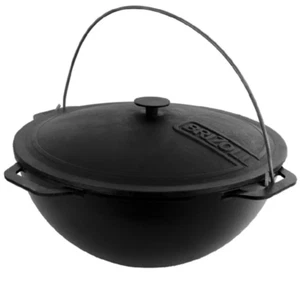 8 L Cast Iron Kazan 14.1" WOK Deep Pan Pilaf Lagman Uzbeki Cauldron Казан Чугун - Picture 1 of 6