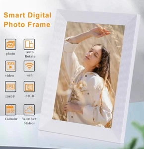 10.1'' WiFi Digital Picture Frame 32GB Frameo 1280x800 HD Touch, Weather, Video - Picture 1 of 2