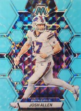 2023 Panini Mosaic #21 Josh Allen Blue Fluorescent Mosaic Prizm /15 SSP - Bills