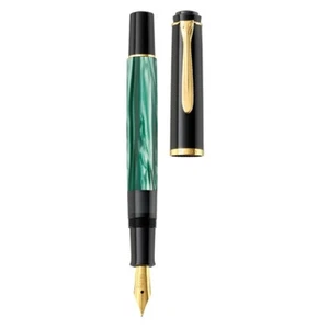 Pelikan Classic M200 Green Marbled fountain pen - M Nib PEN BLACK - Picture 1 of 9