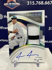 2023 Panini Immaculate Collection Jace Jung Silver Holo Patch Auto /25 