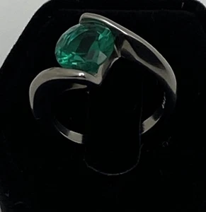 Anillo Circón Verde Talla 5 - Imagen 1 de 11