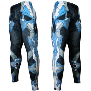 FY-131B GOLDEN ARMY -Blue Compression Skin Tight Base layer MMA Spats Rash guard - Picture 1 of 6
