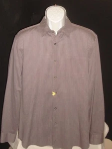 JOHN VARVATOS USA 2-TONE PURPLE STRIPED 100% COTTON L/S BUTTON FT. SHIRT SZ. L - Picture 1 of 8