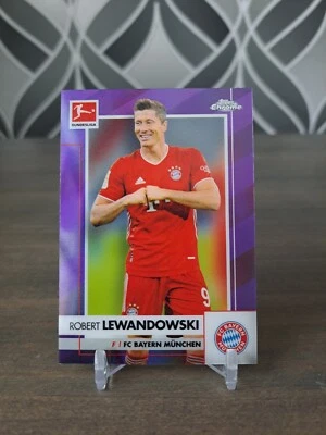 2020-21 Topps Chrome Bundesliga 80 Robert Lewandowski PURPLE /299 Bayern Poland - Image 1 of 2