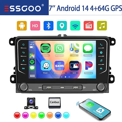 4+64GB Für VW Touran Golf 5 6 Plus Caddy Jetta Autoradio Android 14 Carplay GPS - Bild 1 von 4
