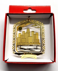 Jacksonville Florida Brass Ornament City Skyline Travel Souvenir Gift - Picture 1 of 6
