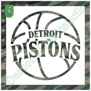 4"x4" Clear Plastic Stencil - Detroit Pistons Basketball (MCA167) (.007") - Picture 1 of 2