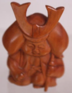 Netsuke Vintage Signed Miniature Boxwood Carving - Shaman - Picture 1 of 5