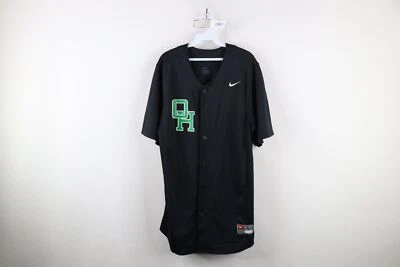 Camiseta deportiva de béisbol Nike para hombre talla grande con monograma logotipo Swoosh negra poliéster Foto 1 de 4