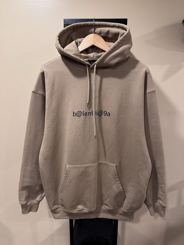 Felpa con cappuccio maglione Balenciaga kaki marrone cassetta postale logo lettera