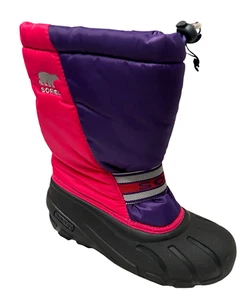Sorel Girl Yourh lila pink isoliert Egelverschluss Winter Schnee Stiefel Größe 5 - Bild 1 von 11