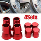 Red Aluminum Car Tire Wheel Stem Air Valve CAPS & Sleeve Cover Auto Accessories Toyota YARIS