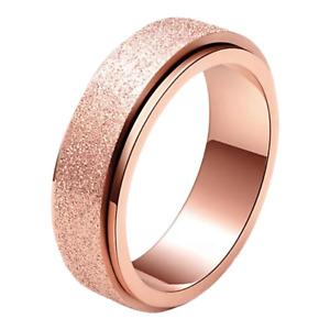 Gold Plated Stainless Steel Rotating Spinner Wedding  Ring Unisex, Gift, Men