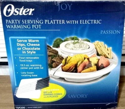 Oster White Party Serving Platter with Electric Warming Pot #TSP200 NEW IN BOX - Image 1 of 4