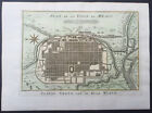 1757 Prevost & Schley antike Karte Stadt Koyto oder Meaco Japan alte Kaiserstadt