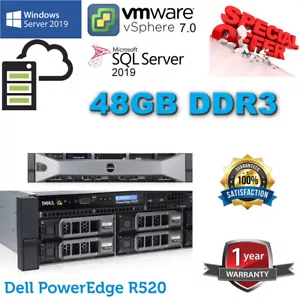 DELL Poweredge R520 2x E5-2450L 1.80Ghz 16-CORE 48GB DDR3 - 2TB SATA 7.2K RAID0 - Picture 1 of 10