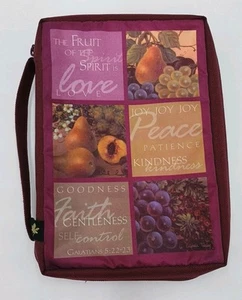 Gregg Gifts 10x7x2" Bible Cover - Zippered Fruit Of The Spirit - Great Condition - Picture 1 of 8
