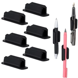 6 Pack Pen Holder for Desk, Silicone Adhesive Pencil Holders - Picture 1 of 7