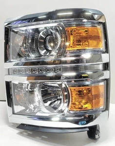 PARA 2014-2015 SILVERADO LED DRL+TIRA U PROYECTOR FARO/LÁMPARAS CROMO/ÁMBAR - Imagen 1 de 8