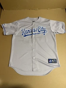 Kansas City Royals Joakim Soria #48 Large Majestic Grey & Royal Blue Jersey!!! - Picture 1 of 14