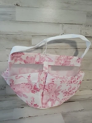 Pottery Barn Teen Love Shack Fancy Garden Damask Shower Caddy Pink Mono Marcella - Image 1 of 2