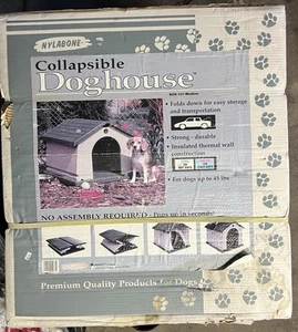 Nylabone NZH-101 Medium NEW Collapsible Plastic Fold Away Dog HOUSE With Box - Picture 1 of 21