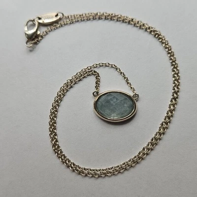 Colar pingente de pedra do nascimento Haverhill SS água-marinha 16" [075PIB] - Imagem 1 de 4