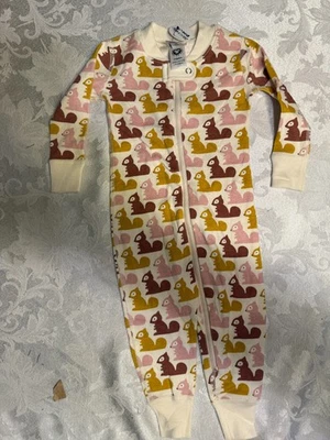 HANNA ANDERSSON Zip Sleeper 70cm 6-12 Months Organic Cotton Squirrels New - Image 1 of 2