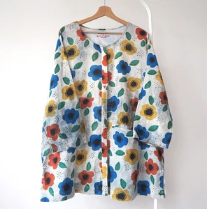 Gudrun Sjoden Dessau Camisa Túnica Floral Algodón Orgánico Natural Folk XL (R31) - Imagen 1 de 9