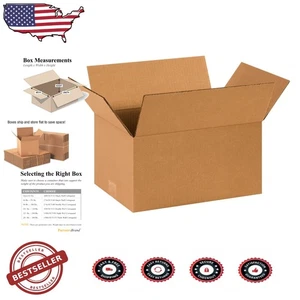 Kraft Wellpappe Kartons, 25er-Pack, 14"L x 10"B x 7"H - vielseitig einsetzbar - Bild 1 von 7