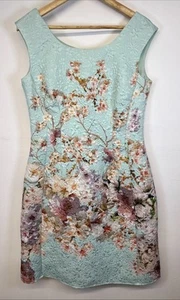 Phase Eight Dress Blue Floral Blossom Print Sleeveless UK 14 Wedding Occasion - Picture 1 of 14