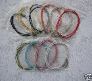1 Braided Leather Necklace Cord for Charms & Pendants Your Choice of Color - Picture 1 of 14