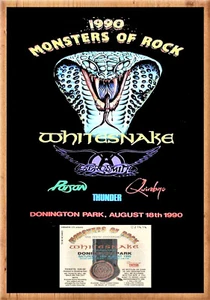 Monsters Of Rock Castle Donington 1990 Concert Poster plus ticket Repo - Picture 1 of 1