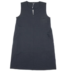 Eileen Fisher L74930 Womens Black Zip Up Sleeveless Shift Dress Size M - Picture 1 of 4