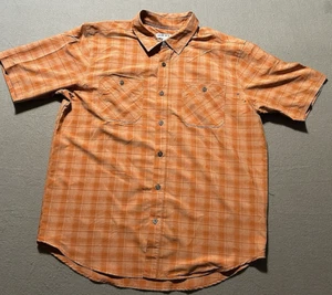 Camisa Orvis Classis Para Hombres Naranja Camisa Ligera a Cuadros Manga Corta Con Botones - Imagen 1 de 9