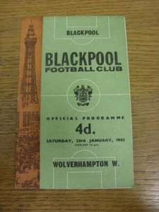 23/01/1965 Blackpool v Wolverhampton Wanderers (slight creased corner). Footy - Picture 1 of 1