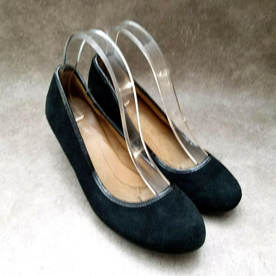 Zapatos de salón George para mujer Sara talla 8 M de cuero negro sin cordones de 2,5" para gatito Foto 1 de 4