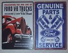 2 pièces camions Ford 1938 et pièces panneau de service métal 8x12 garage homme grotte décoration murale